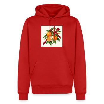 Weihnachtsorangen blühen und Band - Männer Premium Bio Hoodie - Rot - Vorne - Nico (187cm)