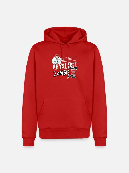 Physicist by day Zombie by night - Physikerin - Männer Premium Bio Hoodie - Rot