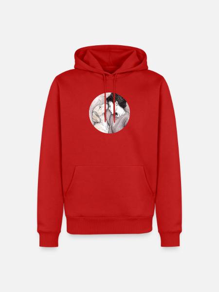 Vertrauen, das keine Worte braucht. - Männer Premium Bio Hoodie - Rot
