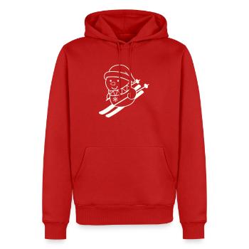 ski fahrer schneemann 01 - Männer Premium Bio Hoodie - Rot - Vorne - Nico (187cm)