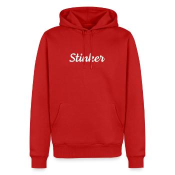 Stinker w - Männer Premium Bio Hoodie - Rot - Vorne - Nico (187cm)