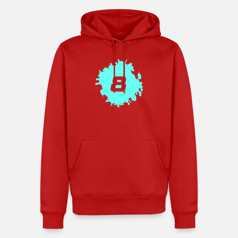 Conception de huit éclaboussures de néon - Sweat à capuche Premium bio Homme - rouge