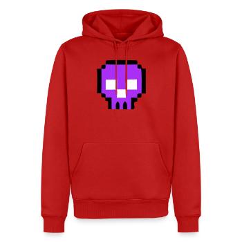 Pixel Totenkopf Game Over - Männer Premium Bio Hoodie - Rot - Vorne - Nico (187cm)
