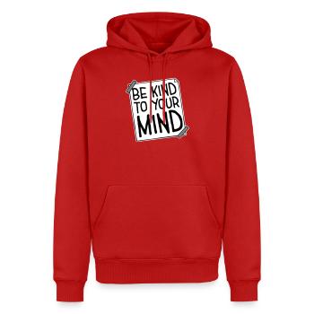 Be Kind To Your Mind Lustig Psychisch Gesund Logo - Männer Premium Bio Hoodie - Rot - Vorne - Nico (187cm)
