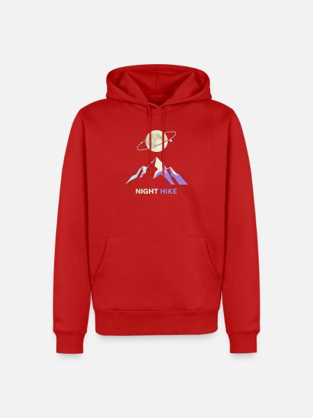Night Hike – Cosmic Outdoor - Männer Premium Bio Hoodie - Rot
