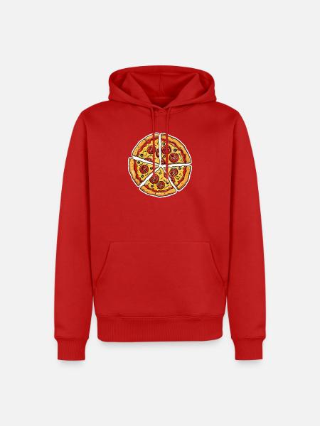Pizza Grafik - Männer Premium Bio Hoodie - Rot