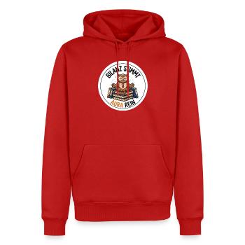 ilanz stimmt Aura rein Buchhalter T-Shirt - Männer Premium Bio Hoodie - Rot - Vorne - Nico (187cm)