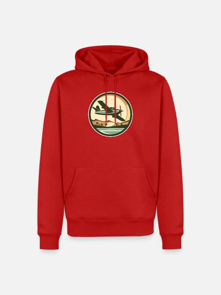 Flugzeug - Männer Premium Bio Hoodie - Rot