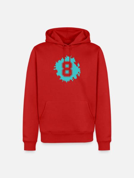 Acht Tinten-Splash Nr 8 - Männer Premium Bio Hoodie - Rot