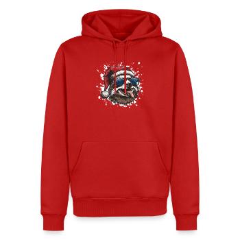 Faultier Weihnachten Lustig - Männer Premium Bio Hoodie - Rot - Vorne - Nico (187cm)