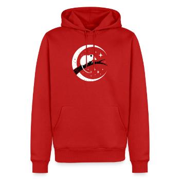 Opossum - Männer Premium Bio Hoodie - Rot - Vorne - Nico (187cm)