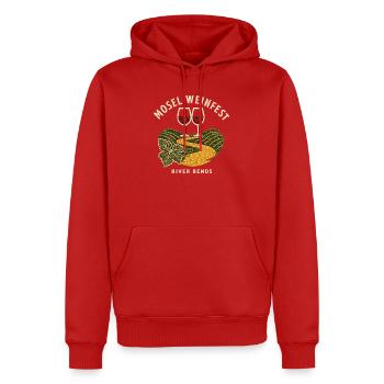 Mosel Weinfest River Bends Wine Hiking Souvenir - Men’s Premium Organic Hoodie - red - Front - Nico (187cm)