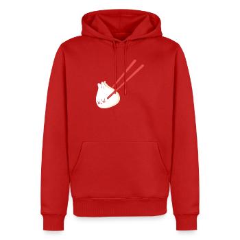 Dim Sum - Männer Premium Bio Hoodie - Rot - Vorne - Nico (187cm)