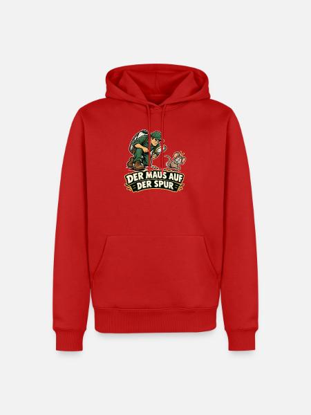 Der Maus auf der Spur - Männer Premium Bio Hoodie - Rot