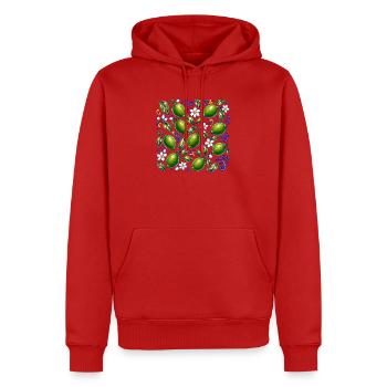 Limetten Muster Mediterran Sommer Frische Früchte - Männer Premium Bio Hoodie - Rot - Vorne - Nico (187cm)
