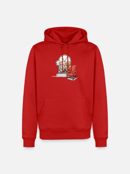 Vogelduett am Fenster - Männer Premium Bio Hoodie - Rot
