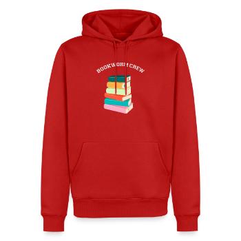 Rat de bibliothèque Membre de l’équipage Lecteur Lecture Bibliothèque de l’école - Sweat à capuche Premium bio Homme - rouge - Devant - Nico (187cm)