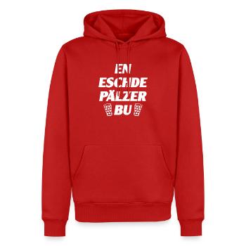 En eschde Pälzer Bu - Männer Premium Bio Hoodie - Rot - Vorne - Nico (187cm)