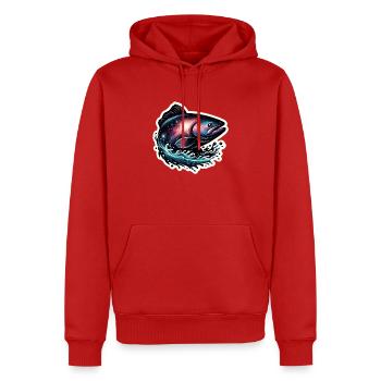 Poisson galactique - Sweat à capuche Premium bio Homme - rouge - Devant - Nico (187cm)