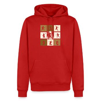 Badminton - Sweat à capuche Premium bio Homme - rouge - Devant - Nico (187cm)