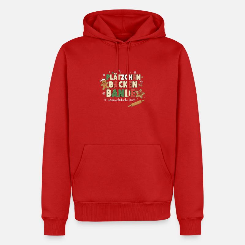 Plätzchen Backen Bande – Weihnachtsküche 2025 - Männer Premium Bio Hoodie - Rot