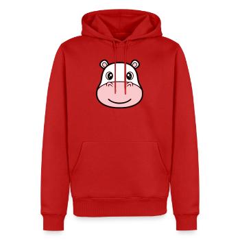 Nilpferd Kopf Gesicht Maske Lächeln - Männer Premium Bio Hoodie - Rot - Vorne - Nico (187cm)
