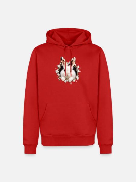 Fritzi - Löwenkopfhäschen - Männer Premium Bio Hoodie - Rot