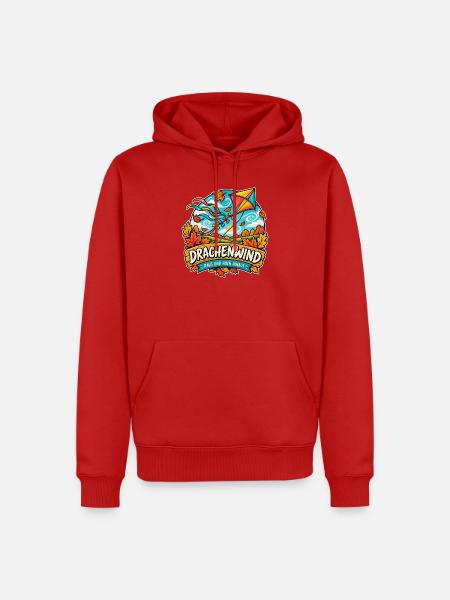 Drachenwind – Raus und hoch hinaus - Männer Premium Bio Hoodie - Rot