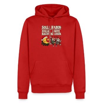 Soll Stille Nacht Haben Laute Kollegen - Männer Premium Bio Hoodie - Rot - Vorne - Nico (187cm)