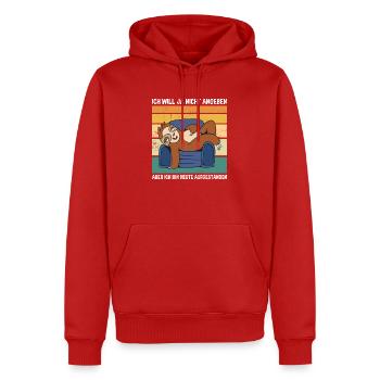 Ich Bin Heute Aufgestanden Süßes Faultier - Männer Premium Bio Hoodie - Rot - Vorne - Nico (187cm)