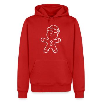 Gingerbread man - Men’s Premium Organic Hoodie - red - Front - Nico (187cm)