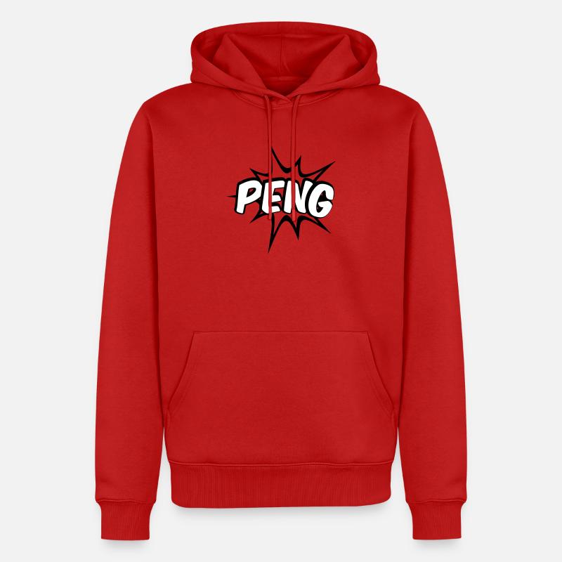 Peng Comic Design - Männer Premium Bio Hoodie - Rot