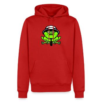 Frosch Sir Herr reich Gangster Brille Hut Krawatte - Männer Premium Bio Hoodie - Rot - Vorne - Nico (187cm)