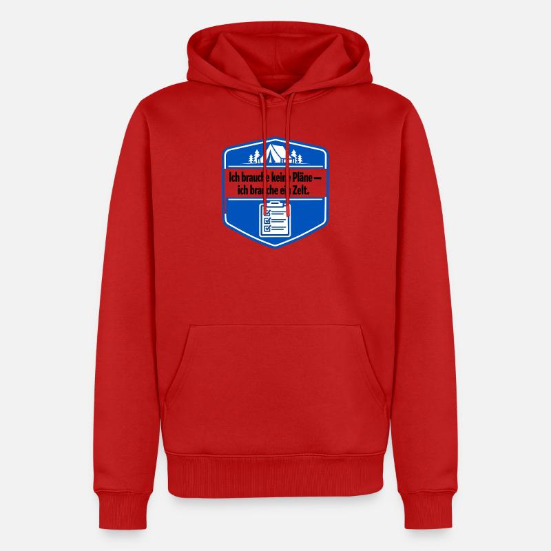 Ich bin ein Camper - Männer Premium Bio Hoodie - Rot