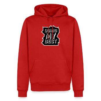 Je fais mon meilleur dicton motivant honnête et drôle - Sweat à capuche Premium bio Homme - rouge - Devant - Nico (187cm)