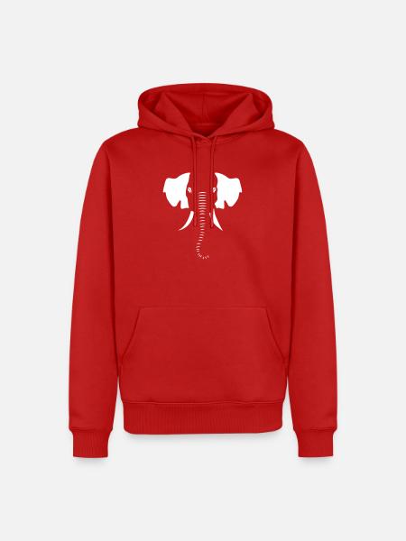 éléphant - Sweat à capuche Premium bio Homme - rouge