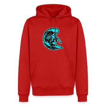 Surfeur Wave Surf - Sweat à capuche Premium bio Homme - rouge - Devant - Nico (187cm)