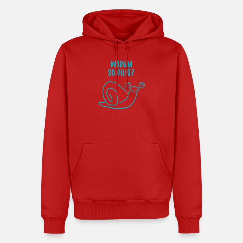 Relaxte Schnecke - Warum so eilig? - Männer Premium Bio Hoodie - Rot