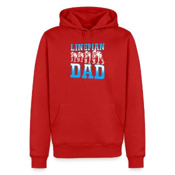 American Football Lineman - Männer Premium Bio Hoodie - Rot - Vorne - Nico (187cm)