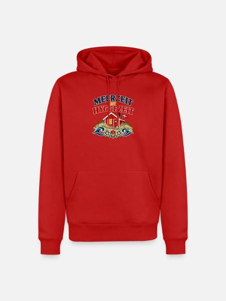 Meerzeit ist Hyggezeit - Männer Premium Bio Hoodie - Rot