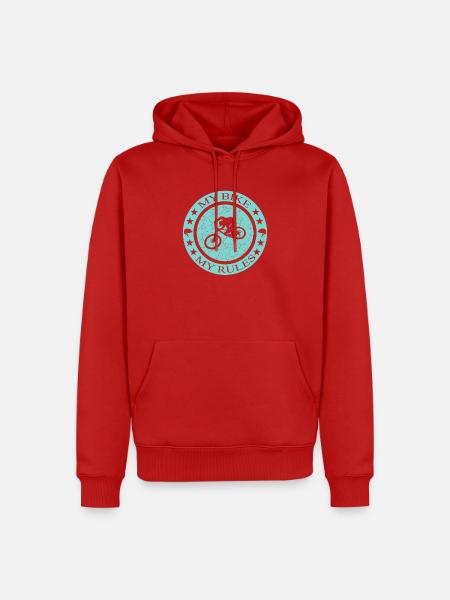 My Bike My Rules - Biken - Männer Premium Bio Hoodie - Rot