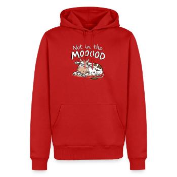 Not In The MOOOOD Kuh Wortspiel Tierhumor - Männer Premium Bio Hoodie - Rot - Vorne - Nico (187cm)
