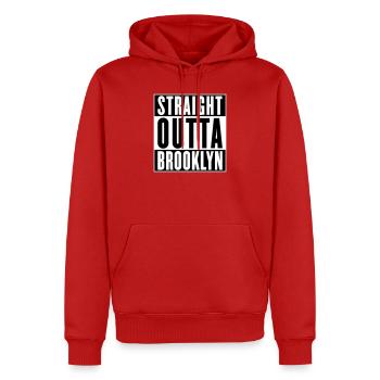 Tout droit sorti de Brooklyn (couleurs changeantes) - Sweat à capuche Premium bio Homme - rouge - Devant - Nico (187cm)
