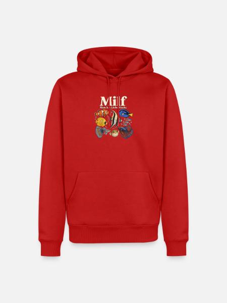 Ich liebe Fische - Männer Premium Bio Hoodie - Rot