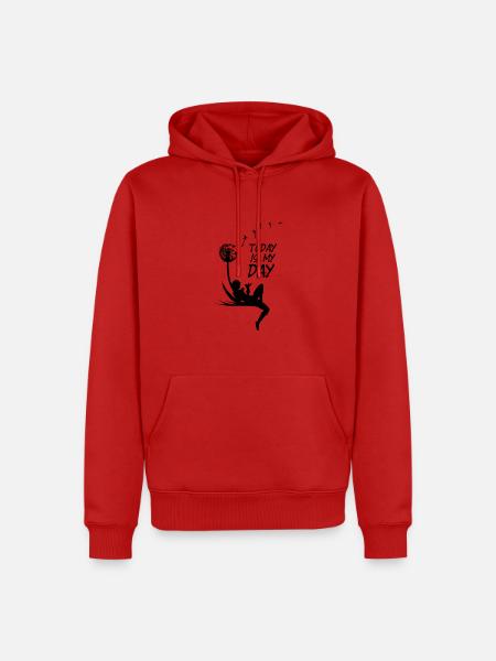 Today is myday - Männer Premium Bio Hoodie - Rot