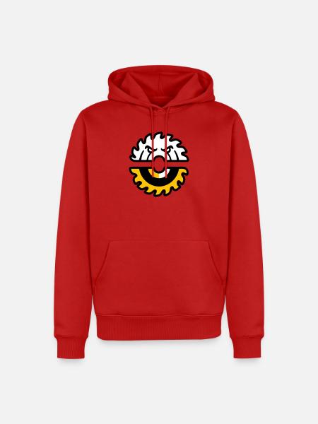 Circular Saw Face Graphic - Men’s Premium Organic Hoodie - red