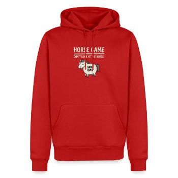 Pferde Spiel Nicht Gucken - Männer Premium Bio Hoodie - Rot - Vorne - Nico (187cm)