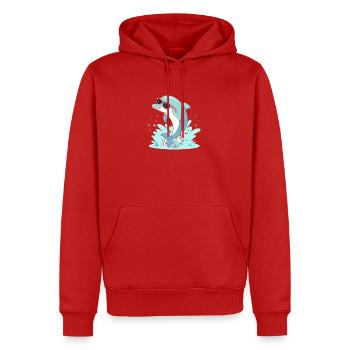 Delfin-Sommer-Pinkbrille - Männer Premium Bio Hoodie - Rot - Vorne - Nico (187cm)