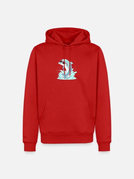 Delfin-Sommer-Pinkbrille - Männer Premium Bio Hoodie - Rot