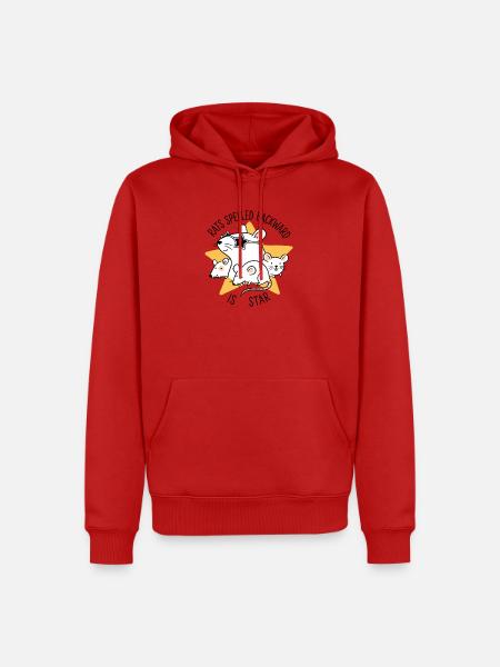 Rats rückwärts geschrieben ist Star - Männer Premium Bio Hoodie - Rot